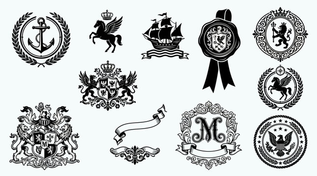 Vintage Emblems and Crests Collection.