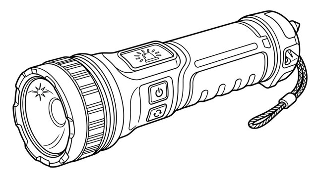 Black Flashlight Illustration.