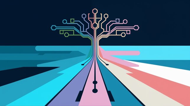 Abstract Algorithm Flow Digital Technology Business Concept Background