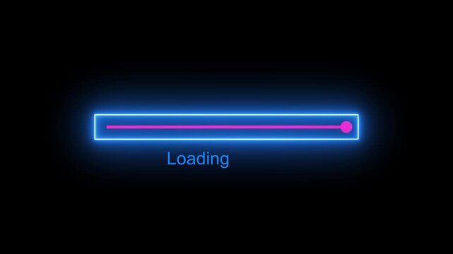 Futuristic vertical neon green loading bar animation on dark background