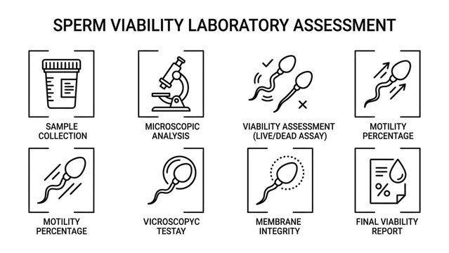 Sperm viability laboratory assessment process.
