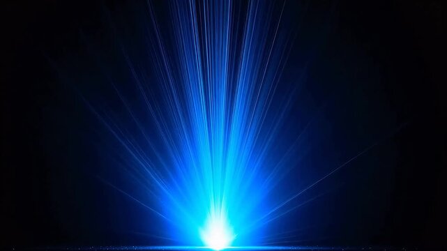 Blue light rays emanating from a central point