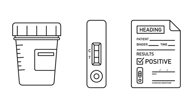 Medical diagnostic test kit illustration.