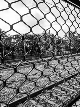 metal grid background