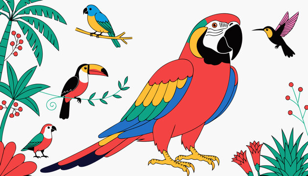 parrots on a branch