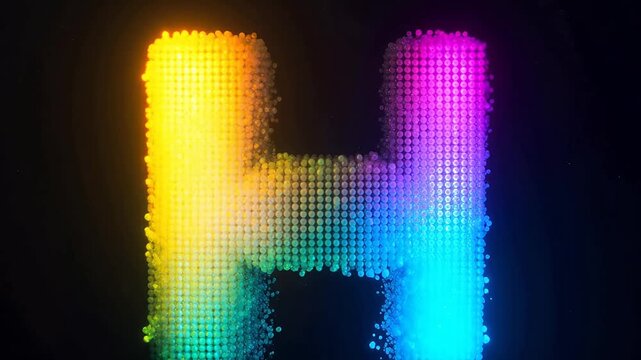 Colorful glowing letter H