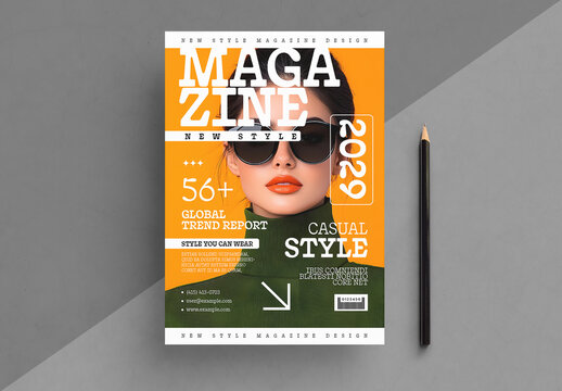 Modern Fashion Magazine Cover Layout Design