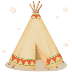 Watercolor Teepee Tent Boho Camping Illustration © SpringDay