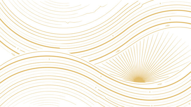Luxury Abstract Gold Line Art Flowing Pattern Vector Illustration on transparent background