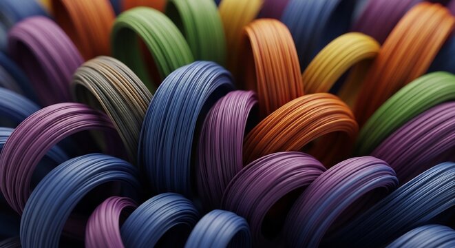 Colorful threads woven in a spiral pattern