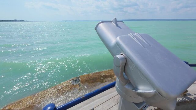 Siofok Hungary May 31 2026 Viewing Telescope and Lake Panorama