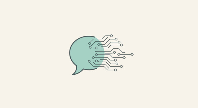 Digital Speech Bubble with Circuit Board Integration.