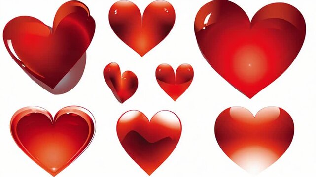 Collection of Red Heart Icons.
