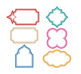 Fototapeta premium A versatile collection of decorative frames and blank label shapes, perfect for adding stylish borders and unique design elements to various creative projects and elegant invitations