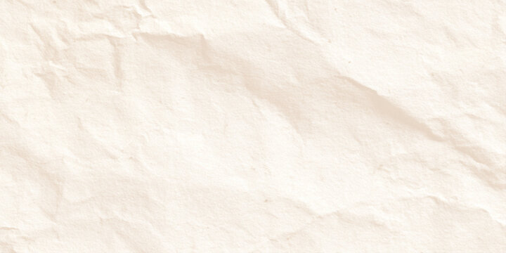 Crumpled beige paper texture background with wrinkles and creases for design and craft projects