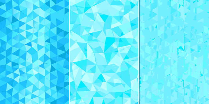 Triangular polygonal designs a vector pattern in shades of turquoise and cyan