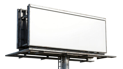 Big clear white canvas message board for business advertising design, A photorealistic commercial micro stock photo of a blank white billboard, isolated on transparent background. © Tommy Studio