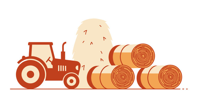 Tractor with Hay Bales.
