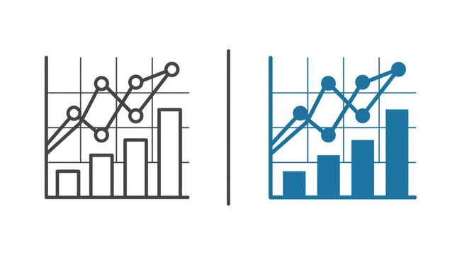 Comparison of Abstract Line and Bar Chart Graphs with Data Trends