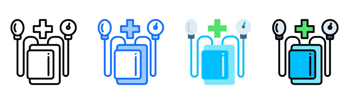 Sphygmomanometer Icon Collection Set Multiple Style