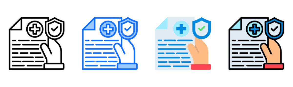 Medical Insurance Icon Collection Set Multiple Style