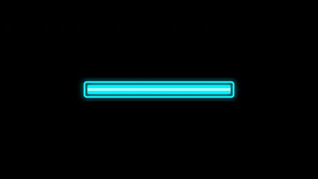 loading line bar animation glowing aqua neon laser loader on black background 4K