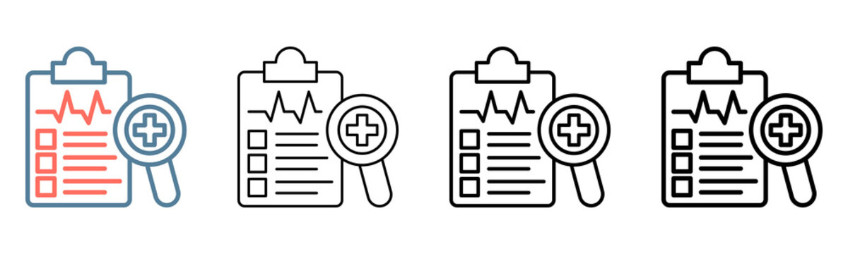 Diagnosis Icon Collection Set Different Style