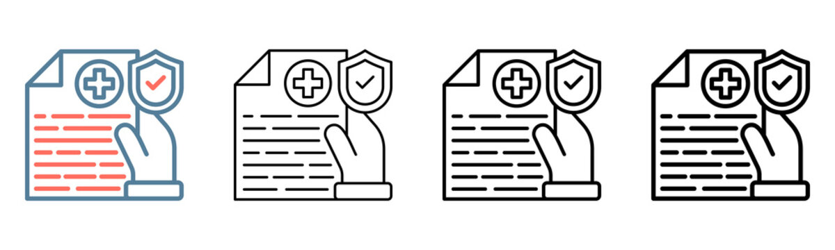 Medical Insurance Icon Collection Set Different Style