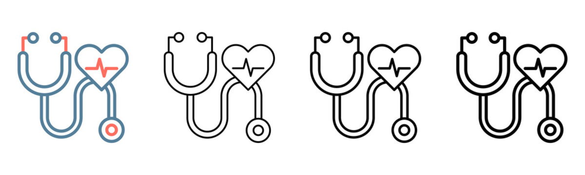Stethoscope Icon Collection Set Different Style