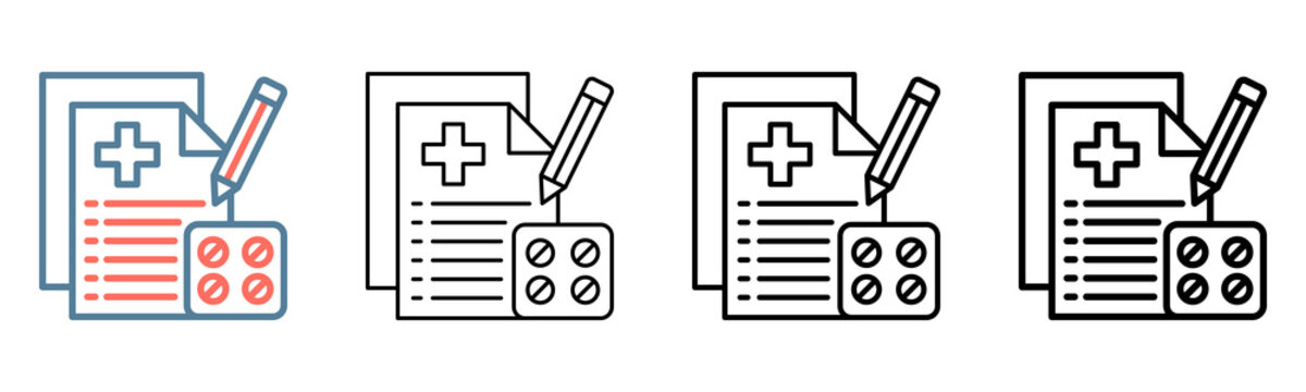 Prescription Icon Collection Set Different Style