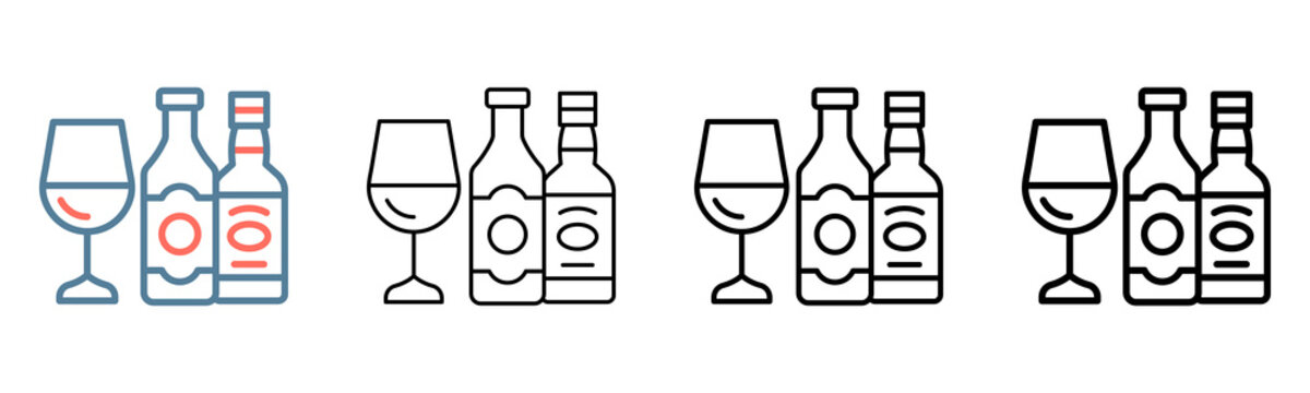Alcohol Icon Collection Set Different Style