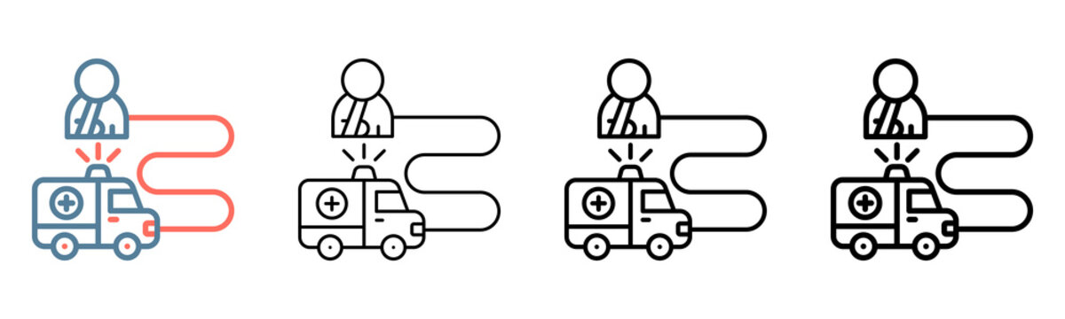 Ambulance Icon Collection Set Different Style