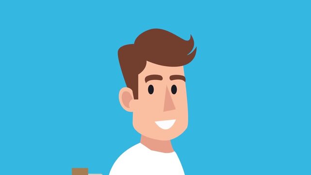 Waiter Serving a Hot Meal to a Customer in a Diner Restaurant Animation