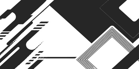 Abstract Black and White Geometric Background with Modern Vector Design for Music Technology Business and Digital Web Concept © Shehbaz Studio