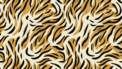 Tiger Stripe Seamless Vector Pattern for Textile Background © AnwarHosan