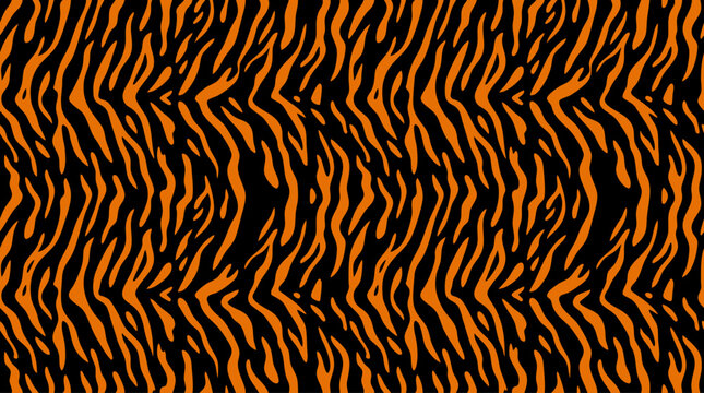 Tiger Stripe Seamless Vector Pattern for Textile Background