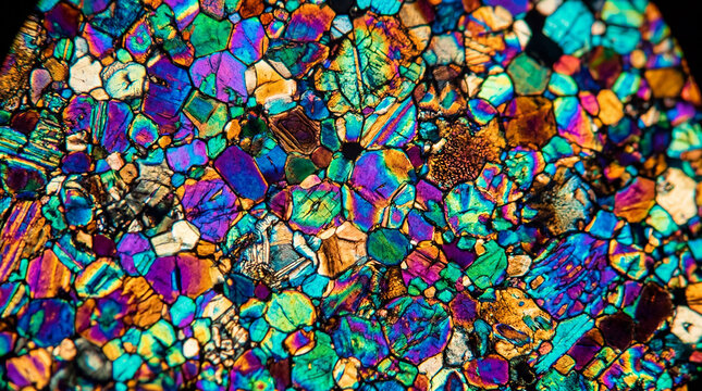 Macro Close Up View Of Specialized Thin Film Electrolyte Layer Under High Tech Cross Polarization