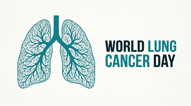 World lung cancer day illustration with human lungs graphic, respiratory