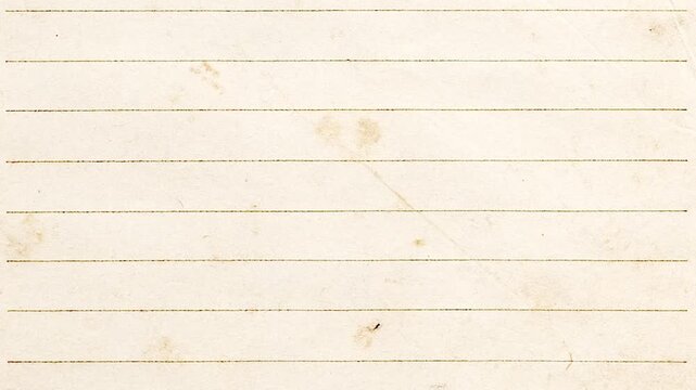 Vintage Grunge Lined Paper.Old notebook texture background with animated video effect and stains.