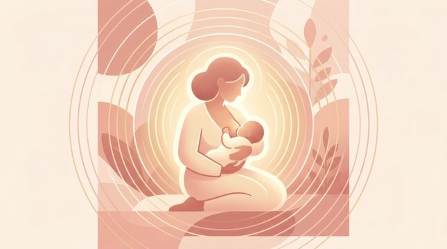 A mother provides nourishment to her infant through breastfeeding, focusing on the bond between them in a nurturing moment.