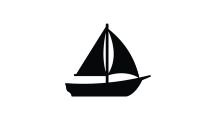 Sailing Boat Silhouette On White Background sailboat © Sakilcreative 