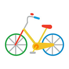 Fototapeta premium Bicycle Flat Design Icon Vector on White Background for Cycling Transportation Sport Symbol and Minimal Black Silhouette Illustration