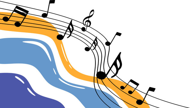 Abstract Musical Notes Corner
