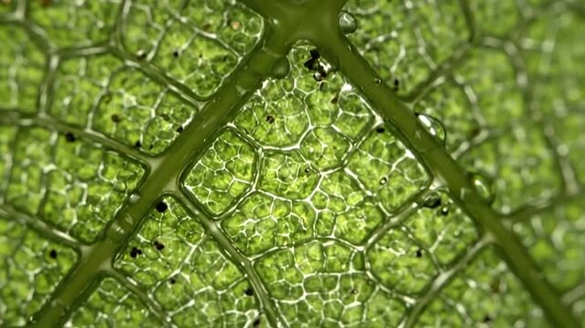 A close up view of a green leaf with intricate vein patterns