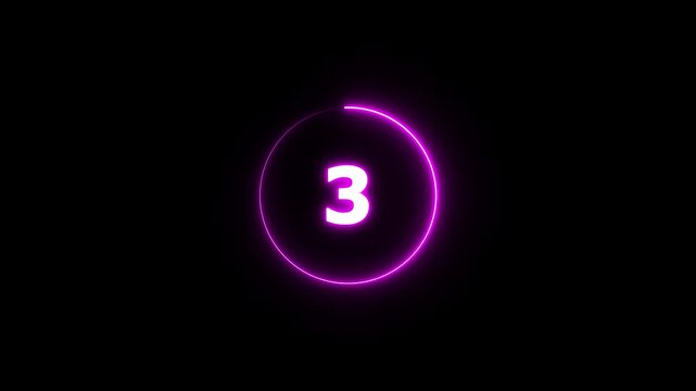 5 seconds countdown timer animation, 0-5 counting up seconds neon number Countdown animation from 0 to 5 second.Neon glowing 0 to 5 second countdown animation ,countdown time concept,