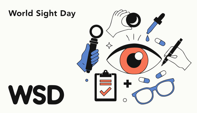 World Sight Day, eye care, vision awareness, medical icons, health symbols