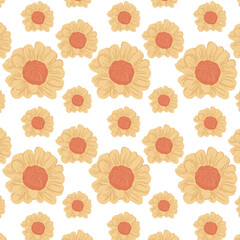 Fototapeta premium Seamless Yellow Blossom Floral Pattern