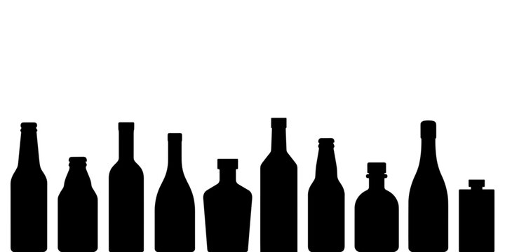Alcohol and Beverage Bottle Silhouettes Collection