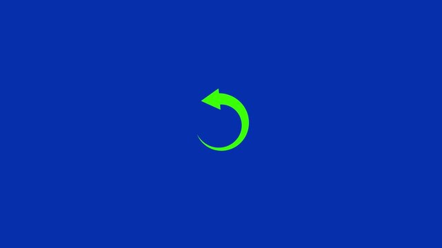 Circle arrow refresh and reload icon animation with loading progress on bule background.