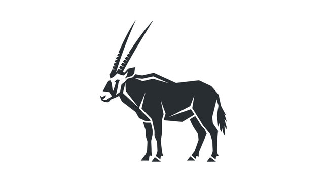 Sable Antelope with Long Horns Standing.